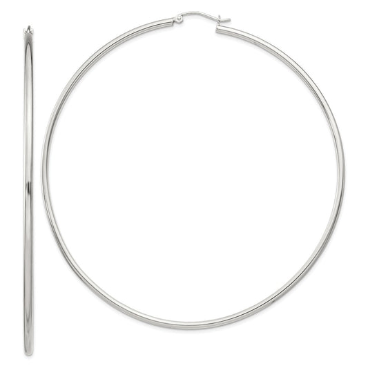 QE4381SP Sterling Silver 2mm Round Hoop Earrings