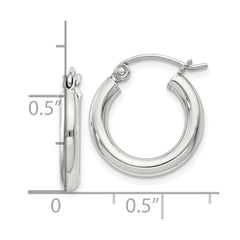 QE4382SP Sterling Silver 2.5mm Round Hoop Earrings