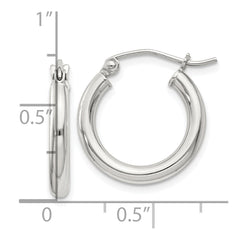 QE4383SP Sterling Silver 2.5mm Round Hoop Earrings