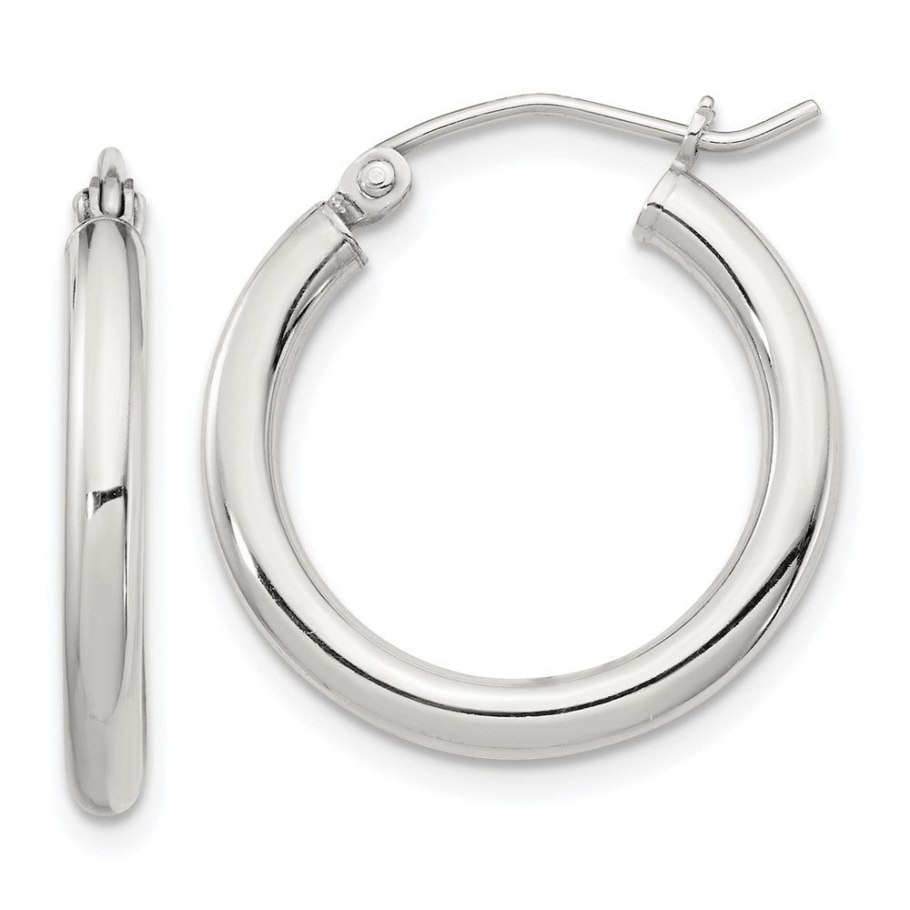 QE4384SP Sterling Silver 2.5mm Round Hoop Earrings