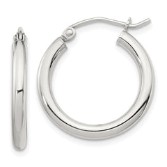 QE4384SP Sterling Silver 2.5mm Round Hoop Earrings