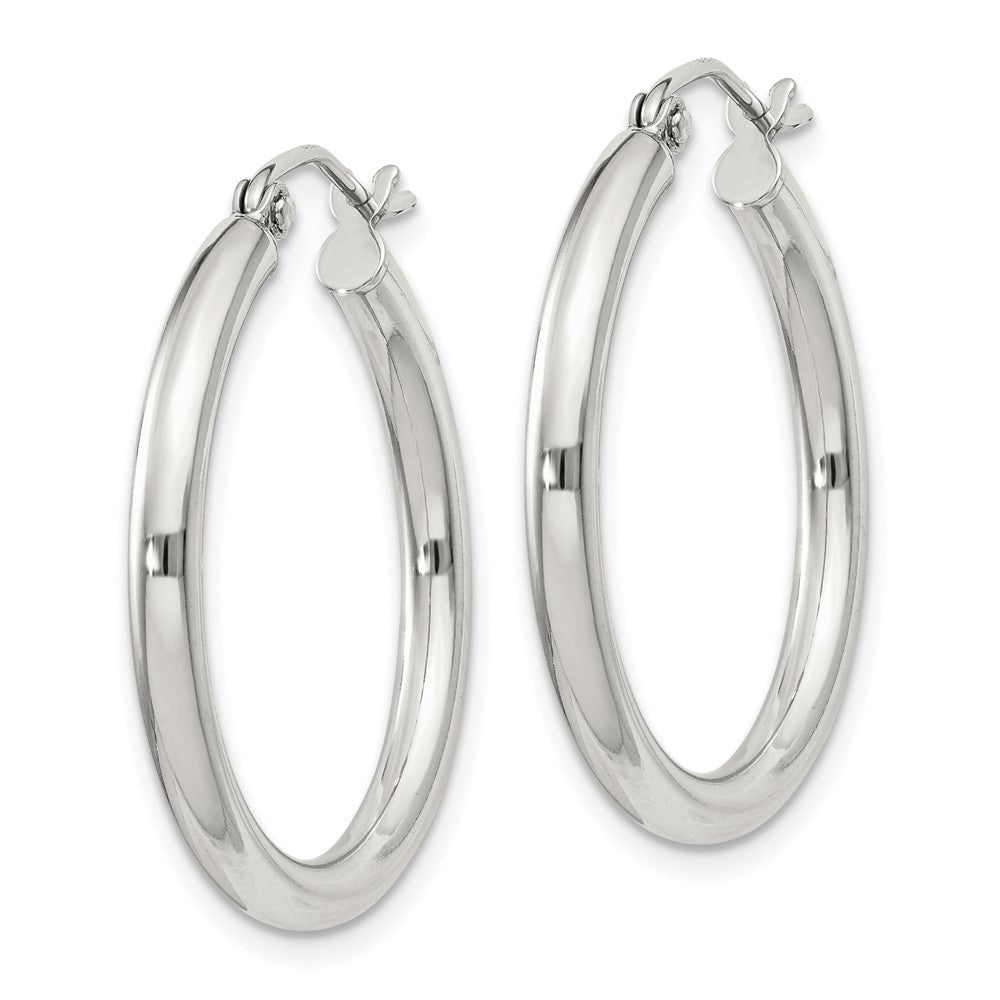 QE4385SP Sterling Silver 2.5mm Round Hoop Earrings