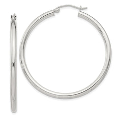 QE4388SP Sterling Silver 2.5mm Round Hoop Earrings