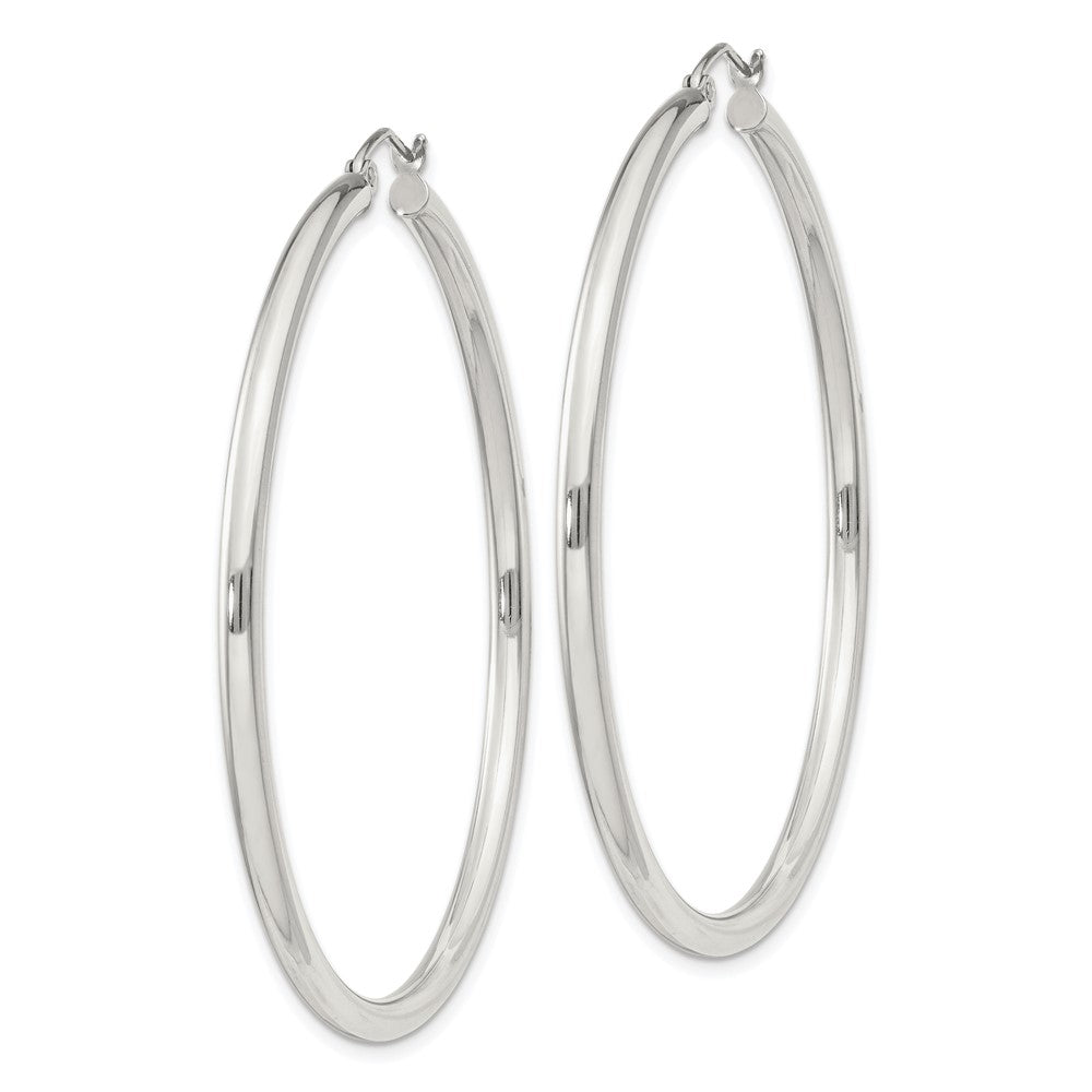 QE4390SP Sterling Silver 2.5mm Round Hoop Earrings