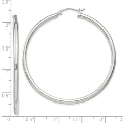 QE4390SP Sterling Silver 2.5mm Round Hoop Earrings