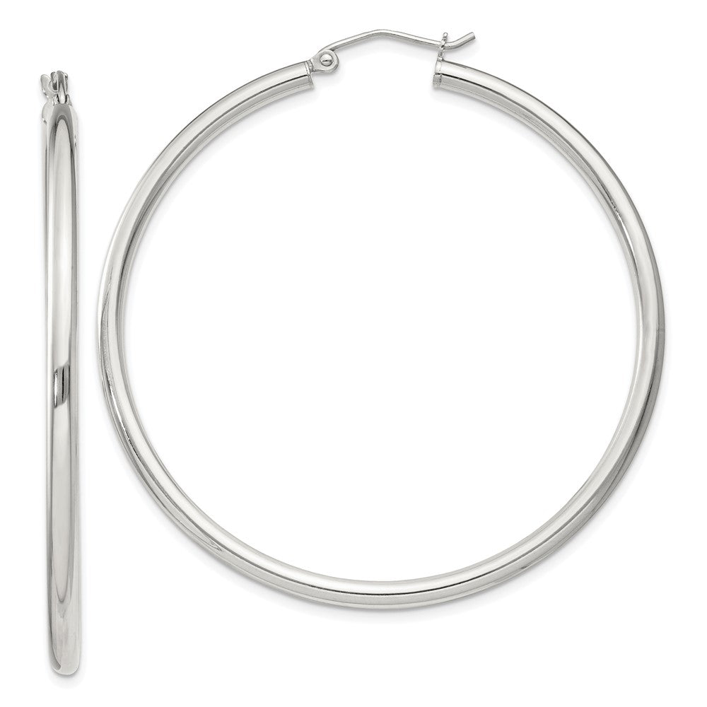 QE4390SP Sterling Silver 2.5mm Round Hoop Earrings