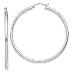 QE4390SP Sterling Silver 2.5mm Round Hoop Earrings