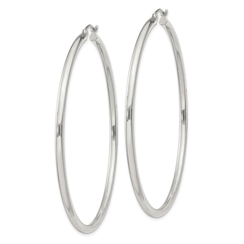 QE4392SP Sterling Silver 2.5mm Round Hoop Earrings