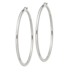 QE4392SP Sterling Silver 2.5mm Round Hoop Earrings