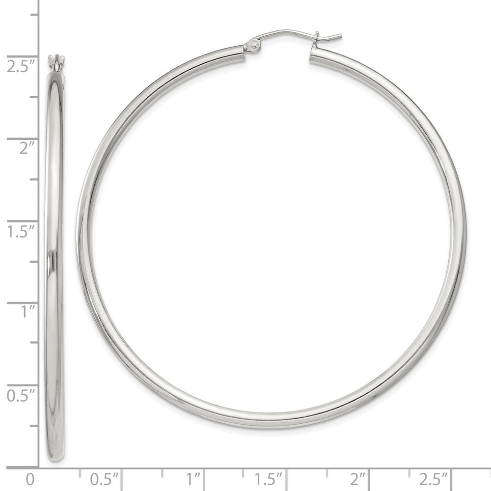 QE4392SP Sterling Silver 2.5mm Round Hoop Earrings