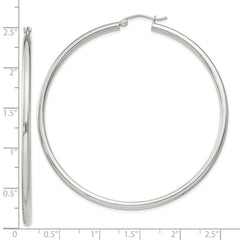 QE4392SP Sterling Silver 2.5mm Round Hoop Earrings