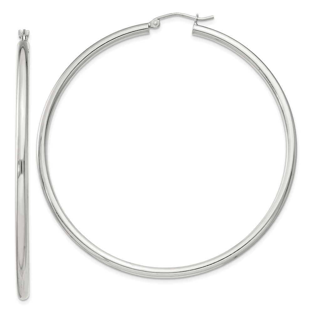 QE4392SP Sterling Silver 2.5mm Round Hoop Earrings