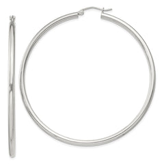 QE4392SP Sterling Silver 2.5mm Round Hoop Earrings