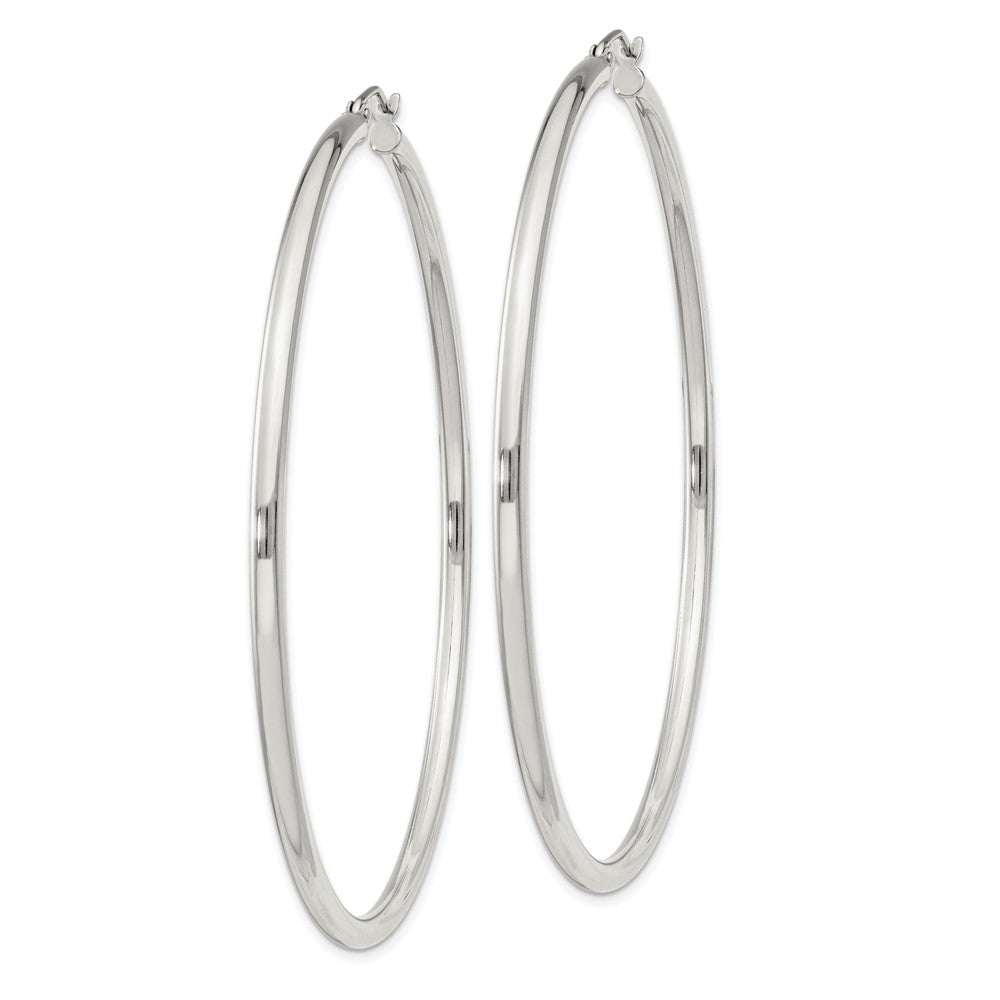 QE4393SP Sterling Silver 2.5mm Round Hoop Earrings