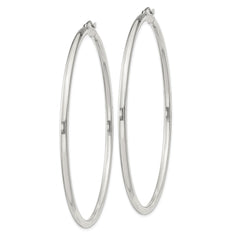 QE4393SP Sterling Silver 2.5mm Round Hoop Earrings