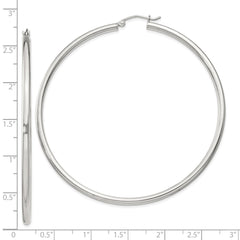 QE4393SP Sterling Silver 2.5mm Round Hoop Earrings