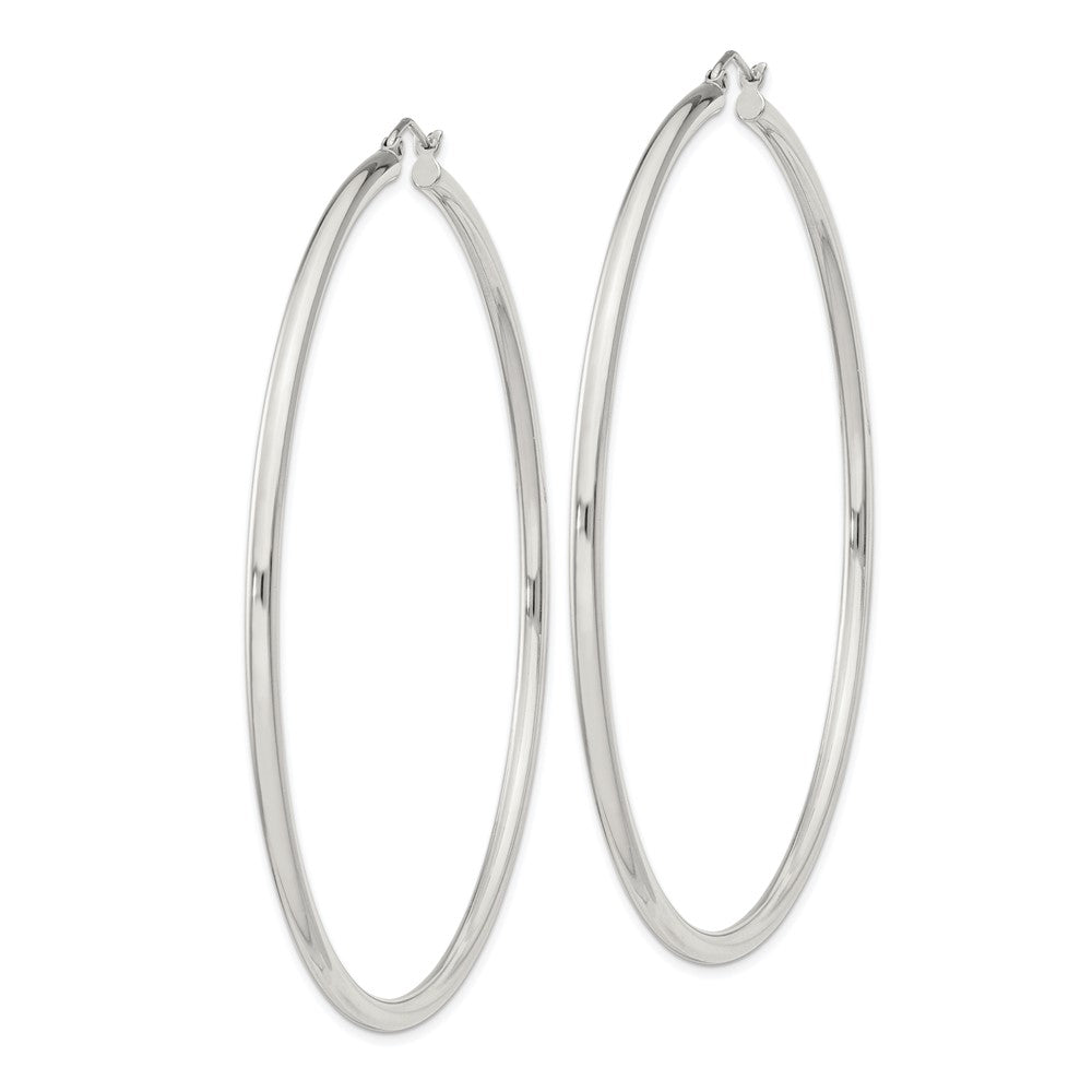 QE4394SP Sterling Silver 2.5mm Round Hoop Earrings