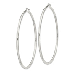 QE4394SP Sterling Silver 2.5mm Round Hoop Earrings
