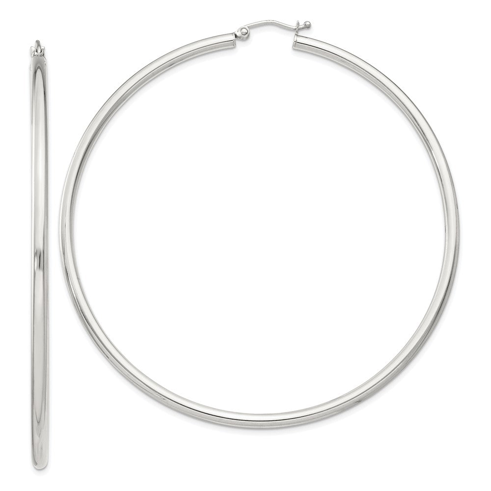 QE4394SP Sterling Silver 2.5mm Round Hoop Earrings
