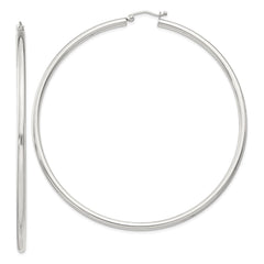 QE4394SP Sterling Silver 2.5mm Round Hoop Earrings