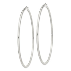 QE4395SP Sterling Silver 2.5mm Round Hoop Earrings