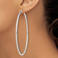 QE4395SP Sterling Silver 2.5mm Round Hoop Earrings