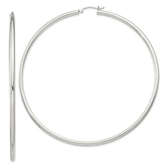 QE4395SP Sterling Silver 2.5mm Round Hoop Earrings