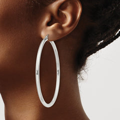 QE4398SP Sterling Silver 3mm Round Hoop Earrings