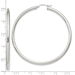QE4398SP Sterling Silver 3mm Round Hoop Earrings