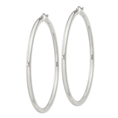 QE4399SP Sterling Silver 3mm Round Hoop Earrings