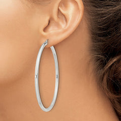QE4399SP Sterling Silver 3mm Round Hoop Earrings