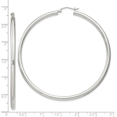 QE4399SP Sterling Silver 3mm Round Hoop Earrings