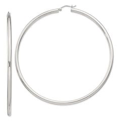 QE4401SP Sterling Silver 3mm Round Hoop Earrings