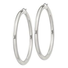 QE4404SP Sterling Silver 4mm Round Hoop Earrings