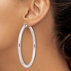 QE4405SP Sterling Silver 4mm Round Hoop Earrings