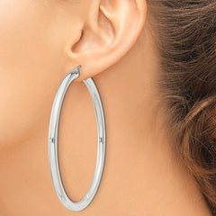 QE4406SP Sterling Silver 4mm Round Hoop Earrings
