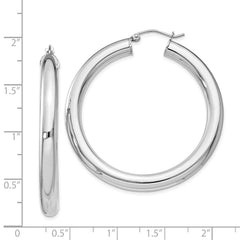 QE4409 Sterling Silver Rhodium-plated 5mm Round Hoop Earrings