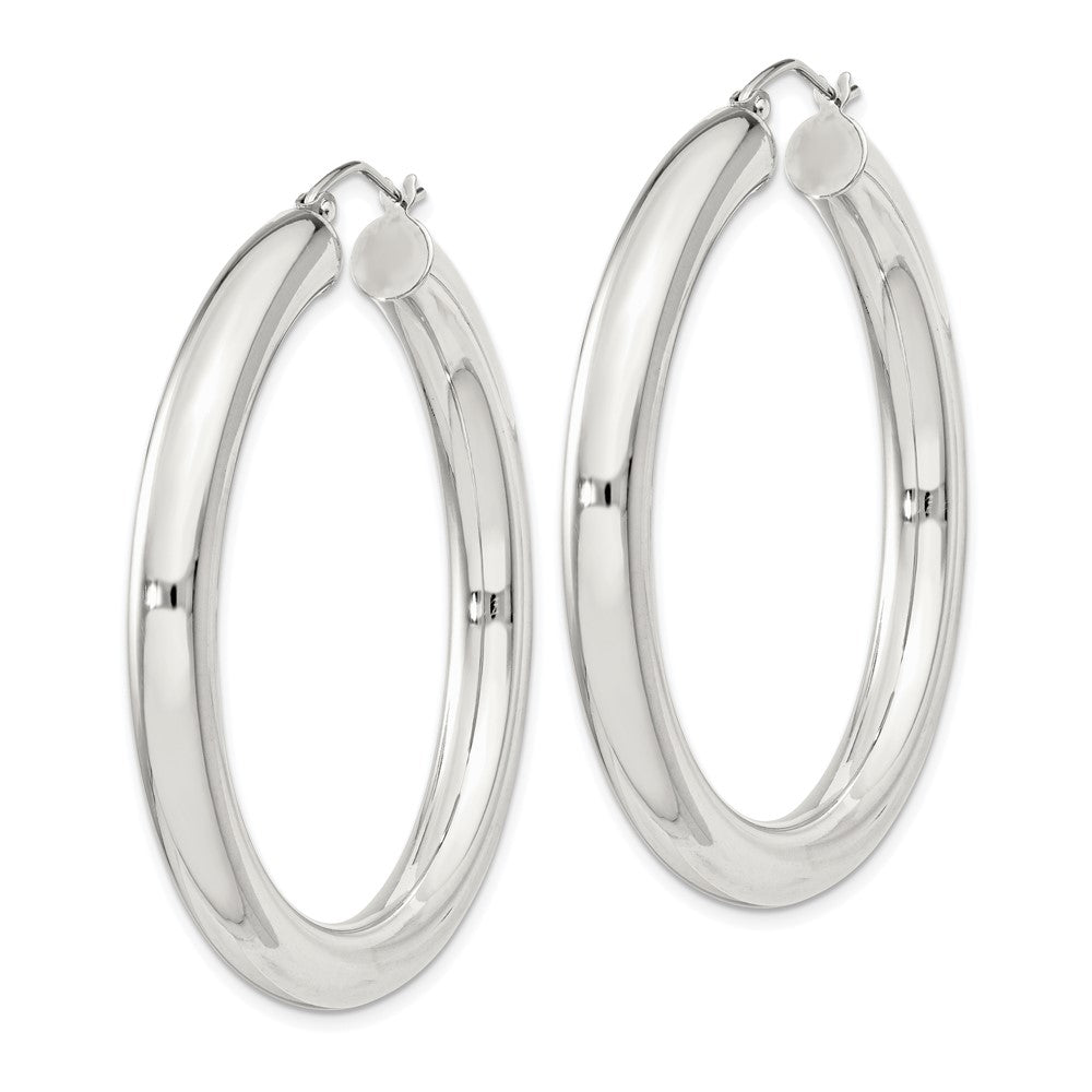 QE4409SP Sterling Silver 5mm Round Hoop Earrings