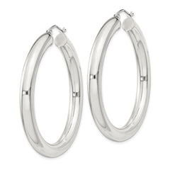 QE4409SP Sterling Silver 5mm Round Hoop Earrings