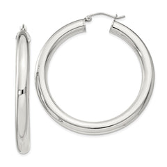 QE4409SP Sterling Silver 5mm Round Hoop Earrings