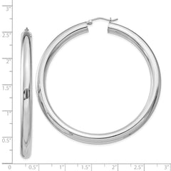 QE4410 Sterling Silver Rhodium-plated 5mm Round Hoop Earrings