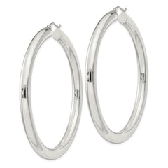 QE4410SP Sterling Silver 5mm Round Hoop Earrings