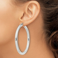 QE4410SP Sterling Silver 5mm Round Hoop Earrings