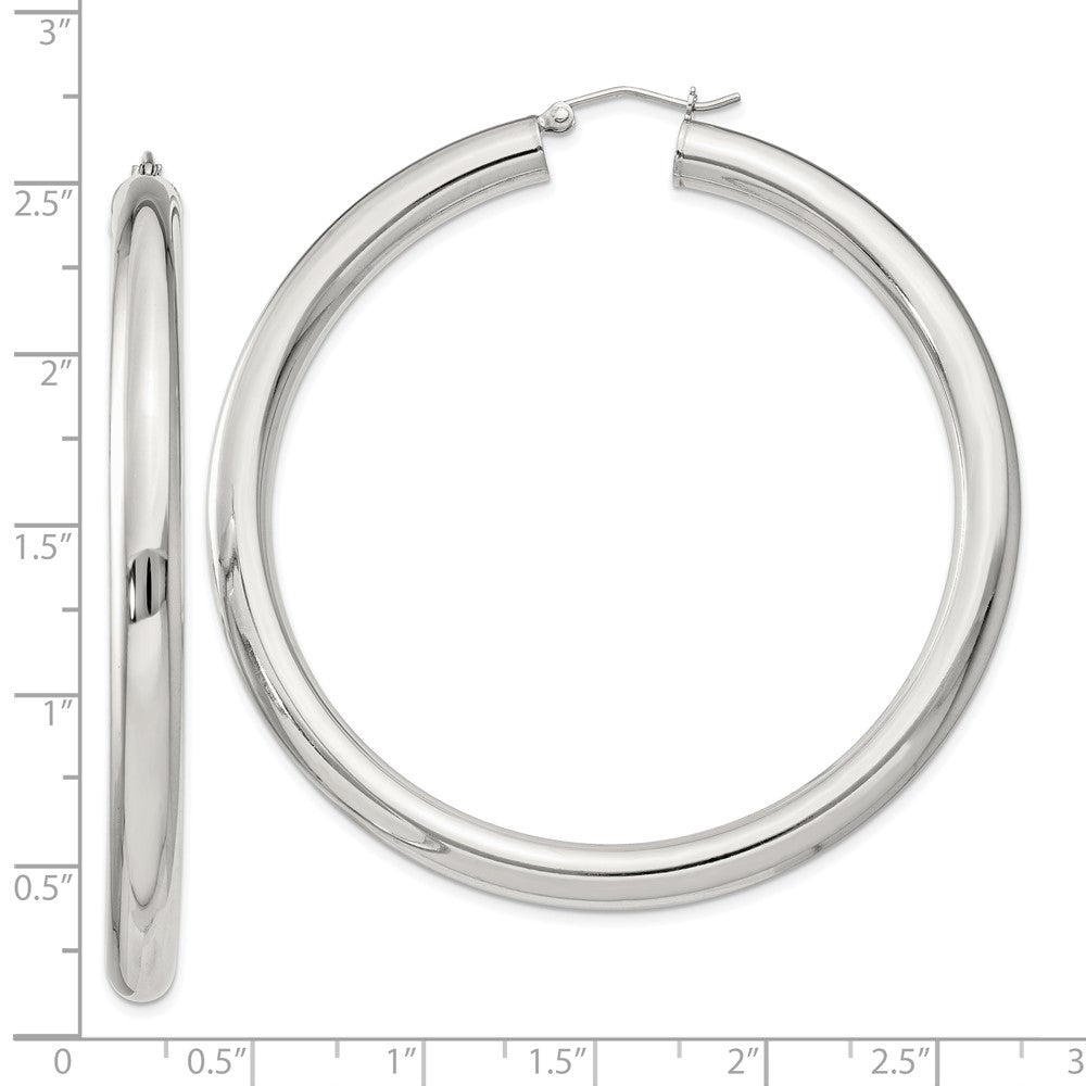 QE4410SP Sterling Silver 5mm Round Hoop Earrings
