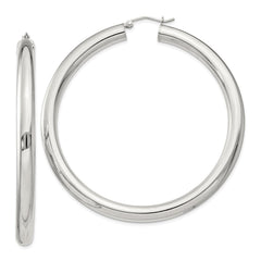 QE4410SP Sterling Silver 5mm Round Hoop Earrings