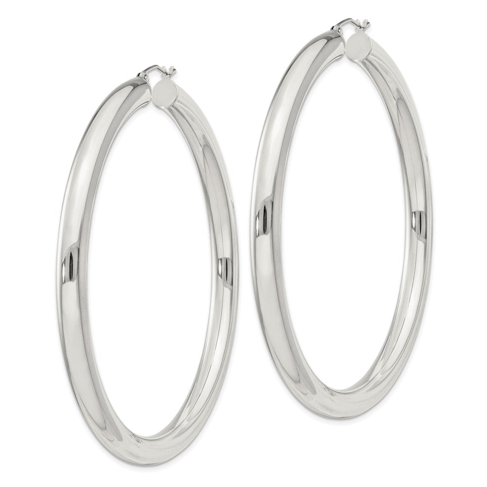 QE4411SP Sterling Silver 5mm Round Hoop Earrings