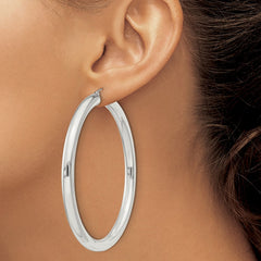 QE4411SP Sterling Silver 5mm Round Hoop Earrings