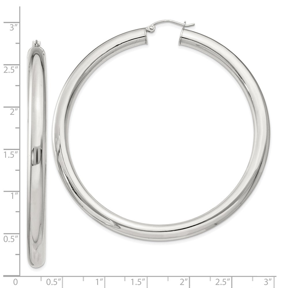 QE4411SP Sterling Silver 5mm Round Hoop Earrings