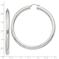 QE4411SP Sterling Silver 5mm Round Hoop Earrings