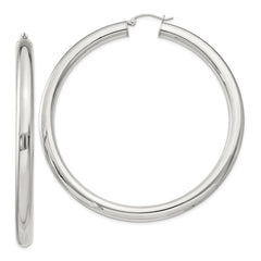 QE4411SP Sterling Silver 5mm Round Hoop Earrings